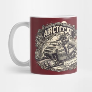 Vintage Snowmobile Cat Mug